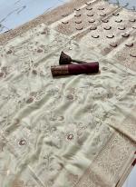 Silk Off White Festival Wear Weaving Saree